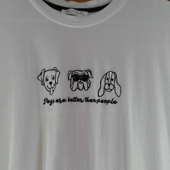 Sweet Soul "DOGS" SS Roll Cuff Tee Shirt Large - Picture 6 of 10